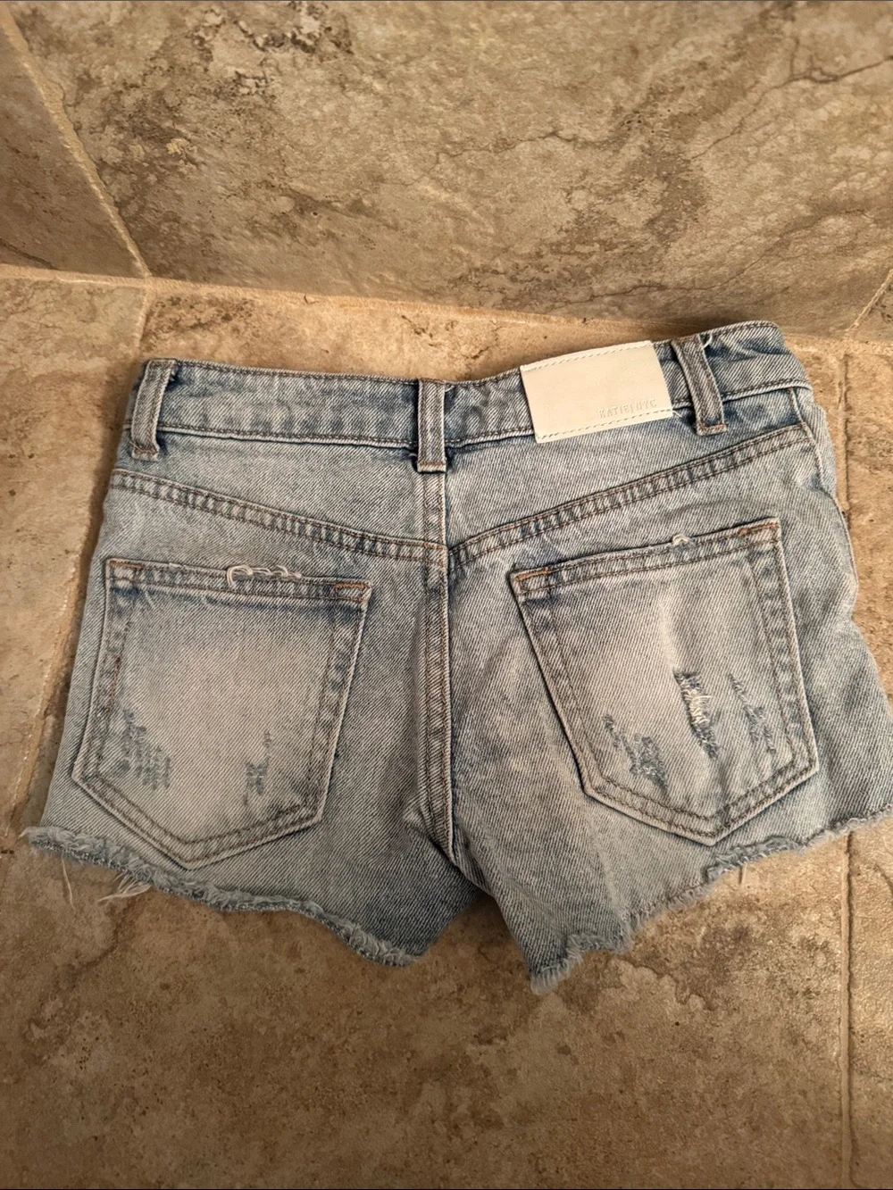 Katie J NYC Venice Jean shorts Blue Distressed Denim Cutoff Shorts girls size 10